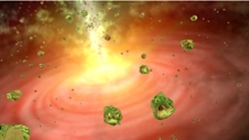 Graphical illustration of stellar olivine rain.